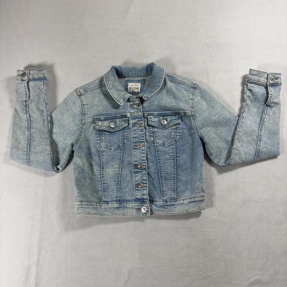 WAX JEAN Jackets & Blazers - Wax Jean Denim Jacket Womens Small Light Wash Cropped Trucker Jean